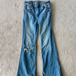 American Eagle Outfitters Super High Rise Flare Super Stretch Jeans 0 (R)